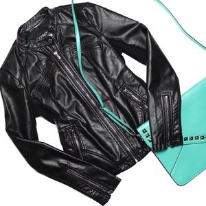 EXPRESS Minus The Leather Moto Jacket Black Sz S